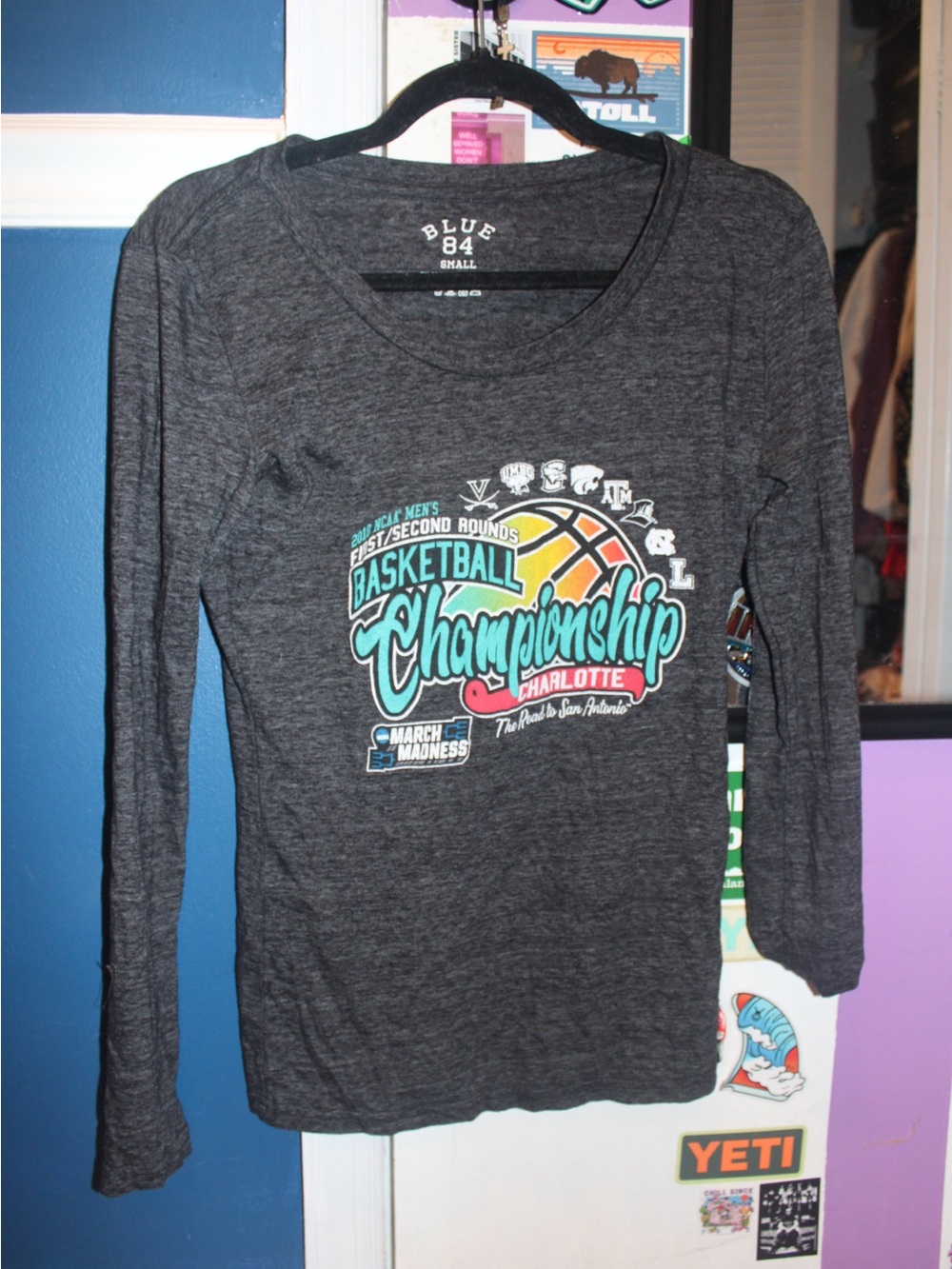 Blue 84 2018 NCAA March Madness Charlotte 1st/2nd Round Long Sleeve Shirt Small